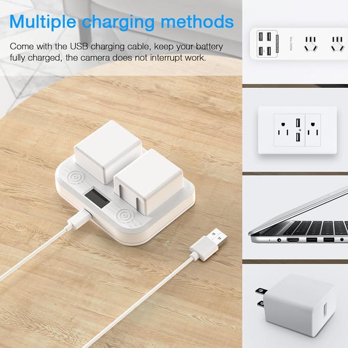Batterijlaadstation compatibel met Arlo Ultra 4k Arlo Pro 3 Camera Dual Charging Station LED wit