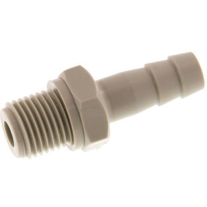 G 1/4'' Buitendraad x 8mm Polypropylene (PP) Slangpilaar 10 Bar