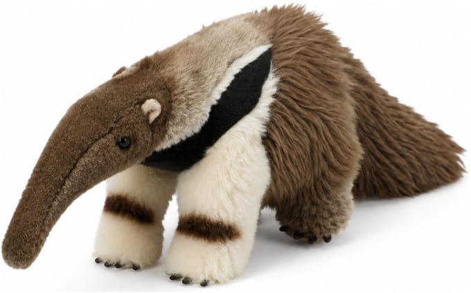 Ravensden pluche knuffel Miereneter - bruin - 32 cm - dieren knuffels - lekker zacht