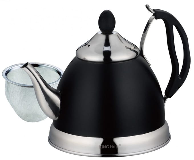 Kinghoff 1538 - Theepot / Theekan met zeef - Zwart