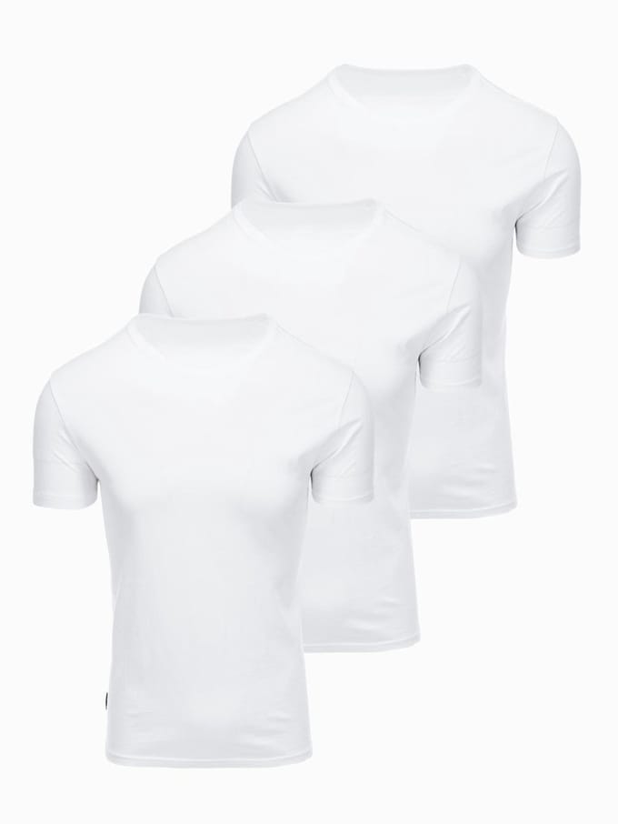 OMBRE T-shirt - Regular Fit - Korte Mouw - Effen Wit L