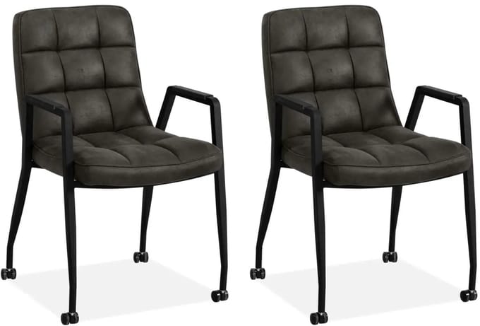 MX Sofa - Eetkamerstoel Ryan - Antraciet (set van 2 stoelen)