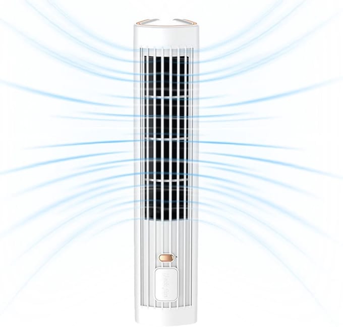 KZQ Mini Draagbare Handventilator - 100 Snelheden - 29000 TPM - USB Oplaadbaar - Met LED Display - Voor Reizen Buiten Make-up - Wit