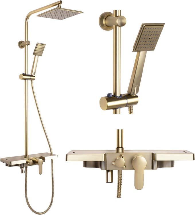 Rea Bravo Regendouche Geborsteld Goud 105cm