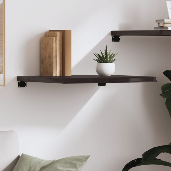 vidaXL - Wandschap - 60x60x(2-4)cm - behandeld - massief - eikenhout - donkerbruin