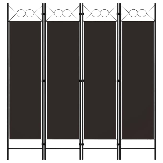 vidaXL - Kamerscherm - met - 4 - panelen - 160x180 - cm - bruin