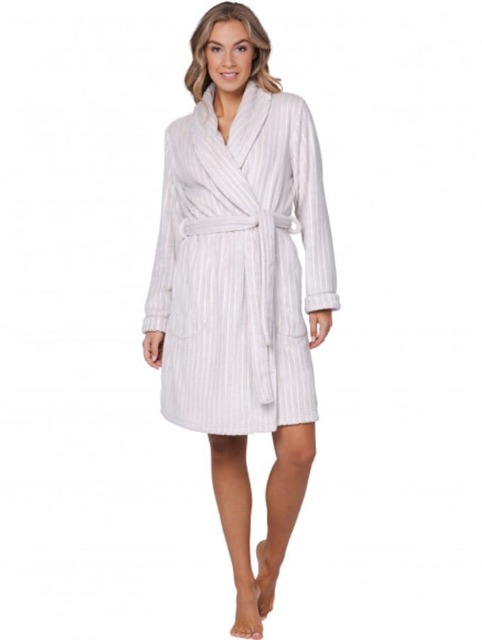 Pastunette Premium - Badjas - Grace - Fleece - Creme - Maat L