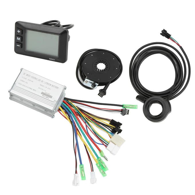 Elektrische Fiets Motor Controller 15A Gemeenschappelijke Controller 36V 48V met LCDGD01 Paneel Duim Gashendel voor gray