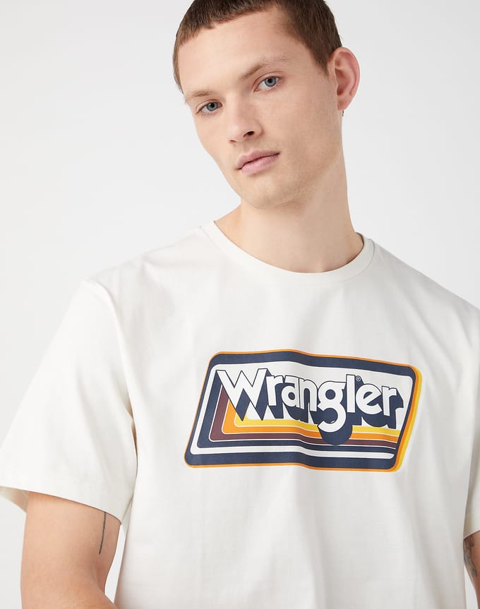 Wrangler - GRAPHIC T-shirt WORN IN WHITE - M
