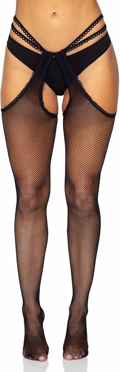 Vrouwelijke kousenbanden Leg Avenue Scalloped Fishnet