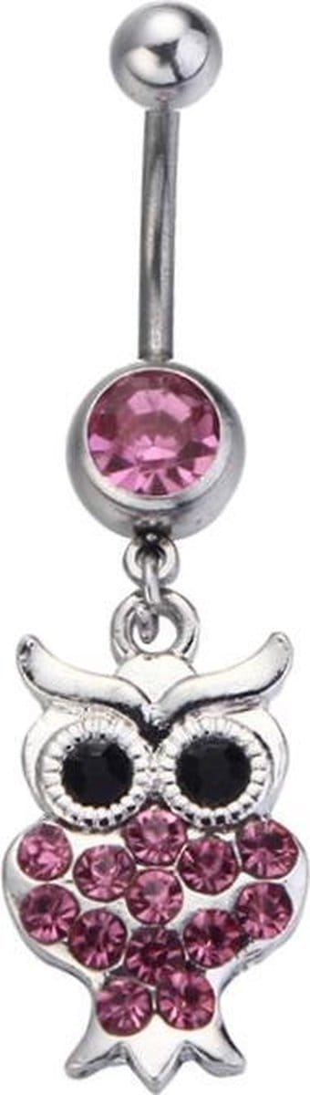 Fako Bijoux® - Navelpiercing - Uiltje - Roze