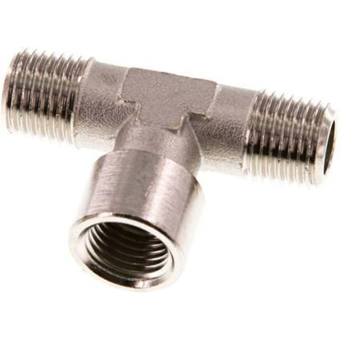 T-Koppeling G1/4'' Buitendraad X Binnendraad Vernikkeld Messing 16bar [2 Stuks]