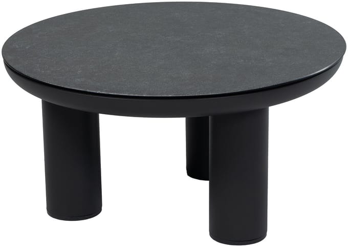 Loungetafel Capri 60øcm | Matt Black & Grey