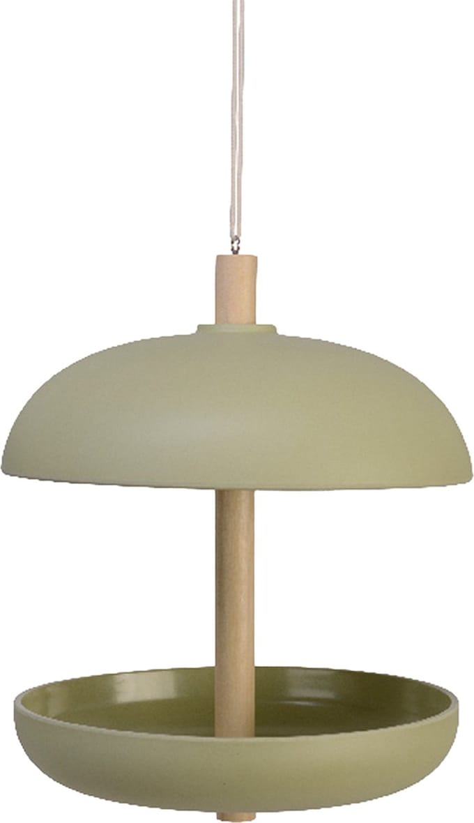 Decoris Decoris Vogel voedersilo hangend - bamboe hout - lichtgroen - 21 x 25 cm