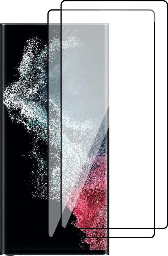 Screenprotector geschikt voor Samsung Galaxy S22 Ultra - PET Glasfolie Beschermglas Screen Protector - 2 Stuks