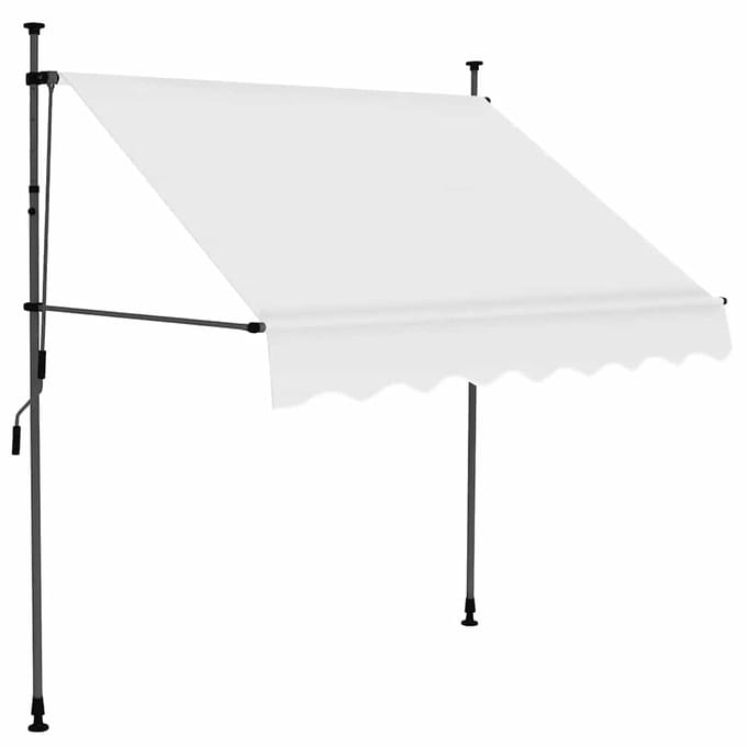 vidaXL - Luifel - handmatig - uitschuifbaar - met - LED - 100 - cm - crèmekleurig