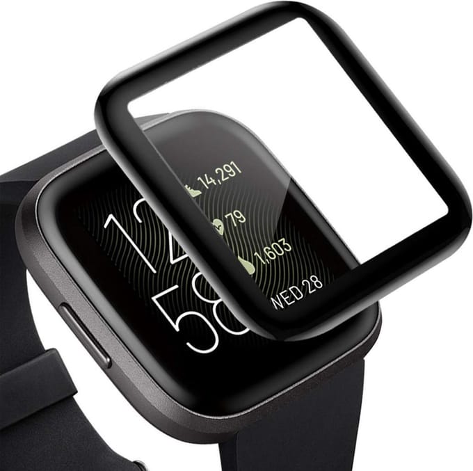Screenprotector geschikt voor FitBit Versa 2 - Full Screen Cover Volledig Beeld
