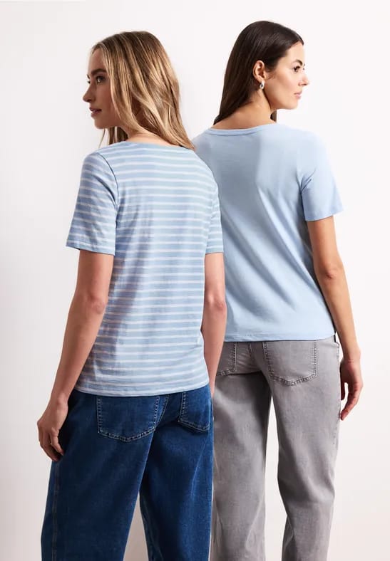 Shirt met ronde V-hals in een pak van 2