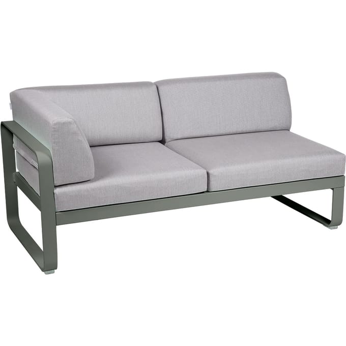 Fermob BELLEVIE hoekmodule links - 48 rozemarijn mat - 79 Flanelgrijs