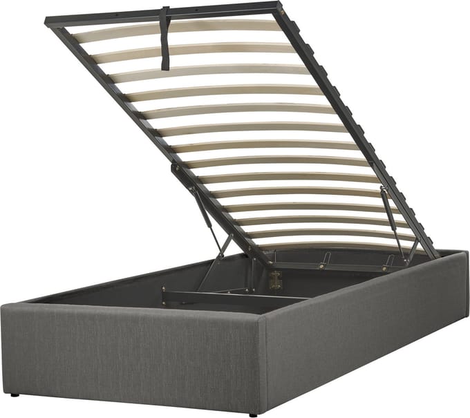 DINAN - Kinderbed - Donkergrijs - 90 x 200 cm - Polyester