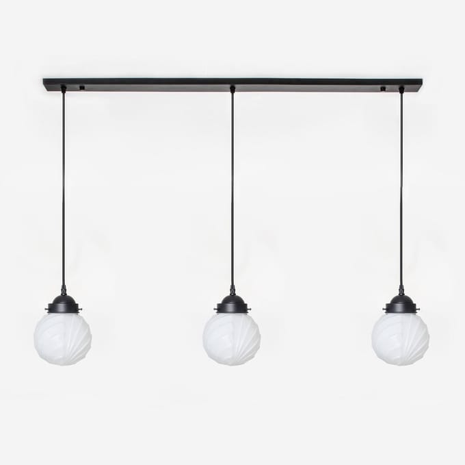 3 x Swingbulb lampen aan plafondbalk Moonlight - Art Deco Trade