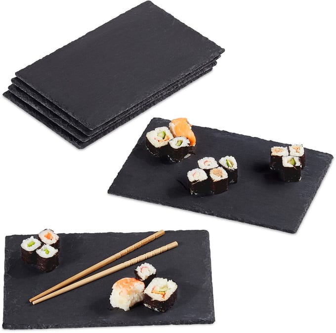 48 x serveerplank leisteen - placemats - 20 x 30 cm - kaasplankje antraciet