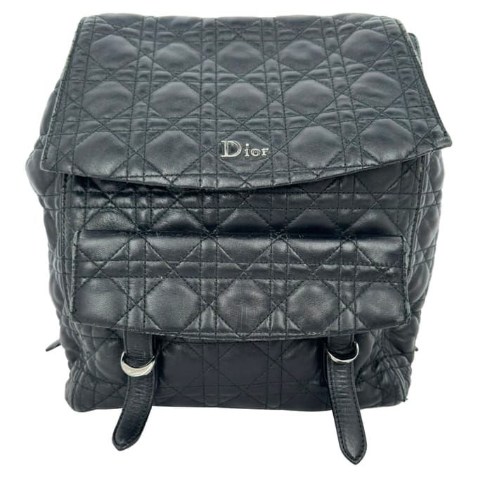 Dior Stardust Cannage Gequilted Rugzak in Zwart Lamsleer