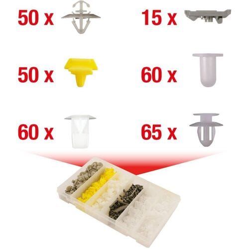 KS Tools 420.0750 Bevestigingsset clip voor Renault, 300-delig