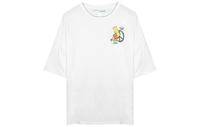 Off Bart Peace Oversized T-shirt OMAA066S191850340188 XXS white