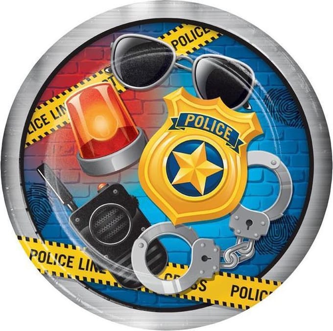 Borden Politie feestje 23cm | 8 stuks