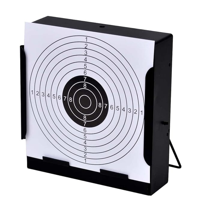 vidaXL Schietkast vierkant met 100 papieren targets 14 cm