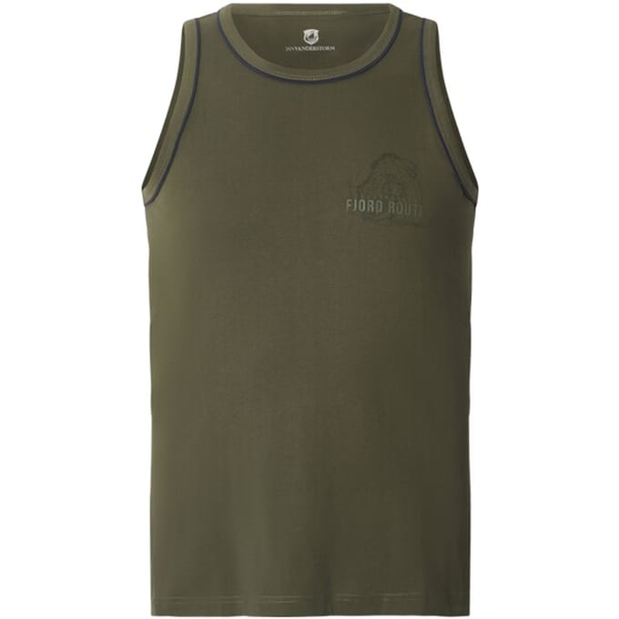 Jan Vanderstorm herren Tanktop - 64/66 - olijf - Plus Size