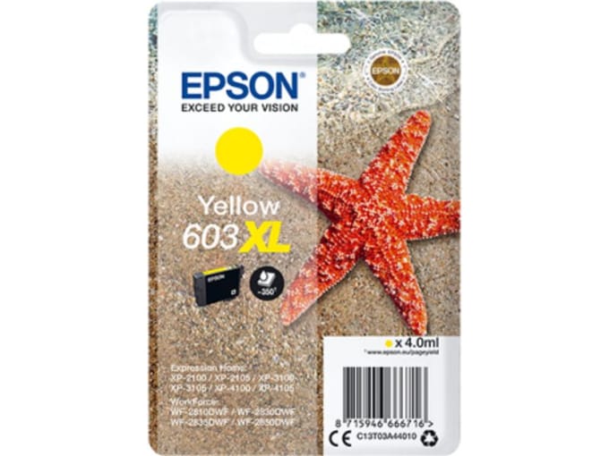 Cartouche d'encre 603 XL Jaune - Epson - Etoile de mer (C13T03A44010) - Faible coût et fiabilité
