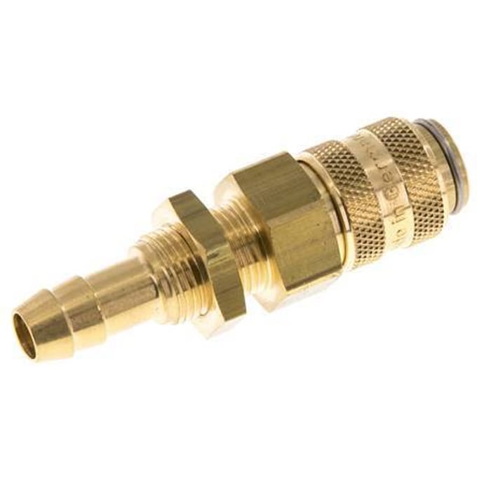 Messing DN 5 Luchtkoppeling Snelkoppeling 8 mm Slangpilaar Schotkoppeling Double Shut-Off