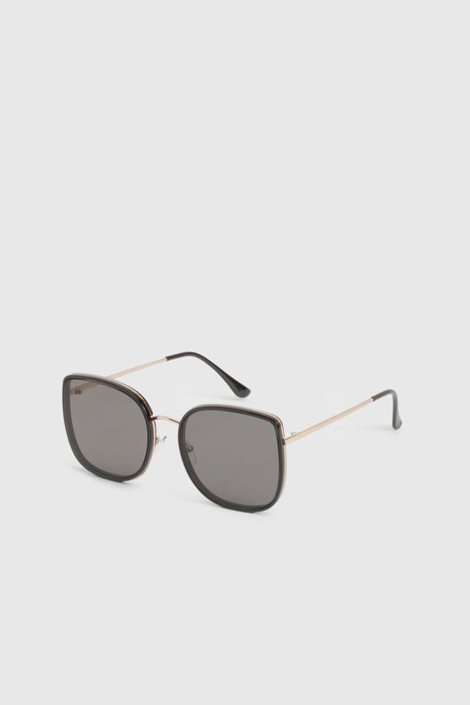 boohoo Dames Metalen Frame Vierkante Zonnebril | Goud