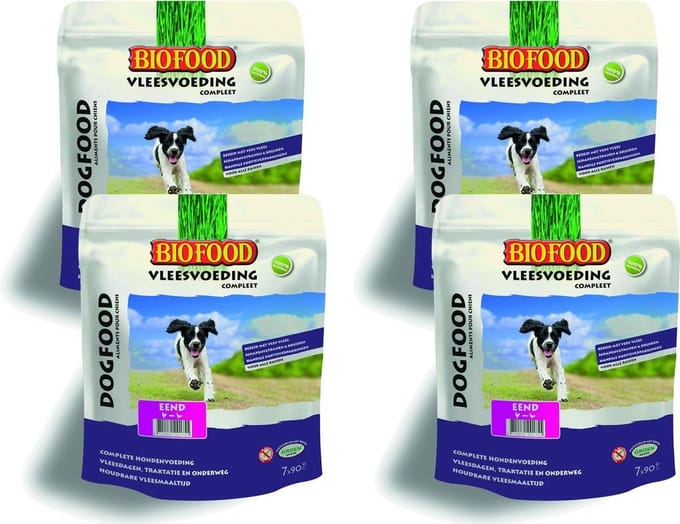 Bf Vleesvoeding Compleet - Hondenvoer - 4 x Kip Eend 800 g