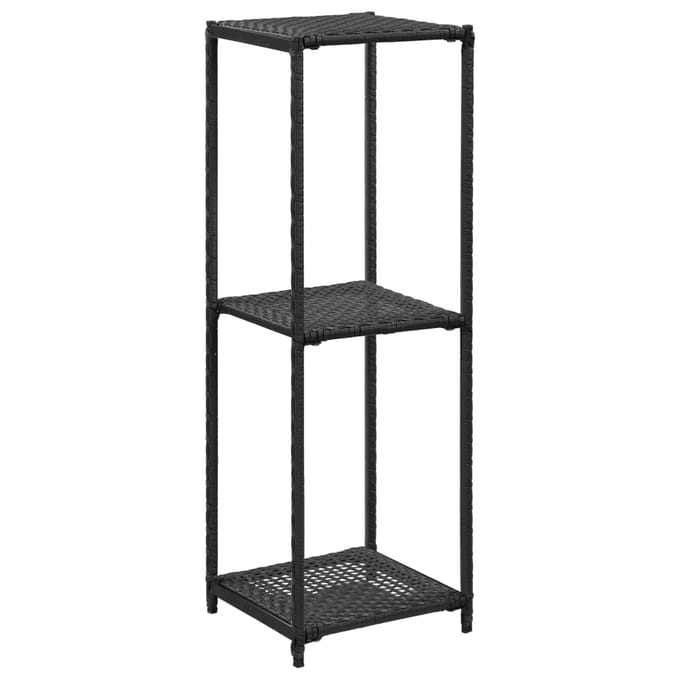 vidaXL - Opbergrek - 30x30x90 - cm - poly - rattan - zwart