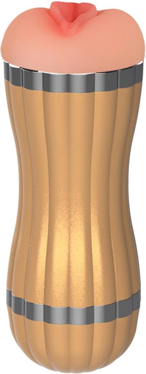 Boysoftoys - Vibrating Zeer Grote Golden Masturbator Cup - 36 Functions - Usb Oplaadbaar