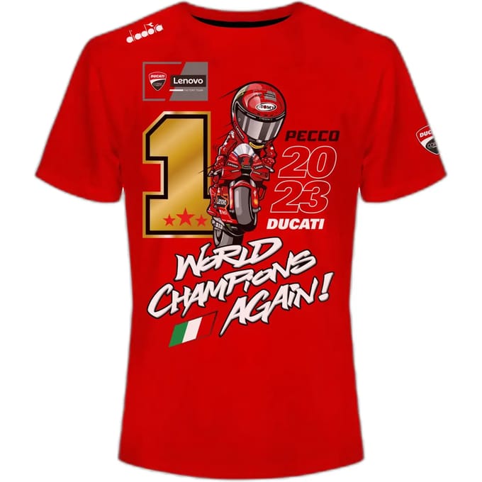 T-shirt VR46 Ducati Bagnaia World Champions Again