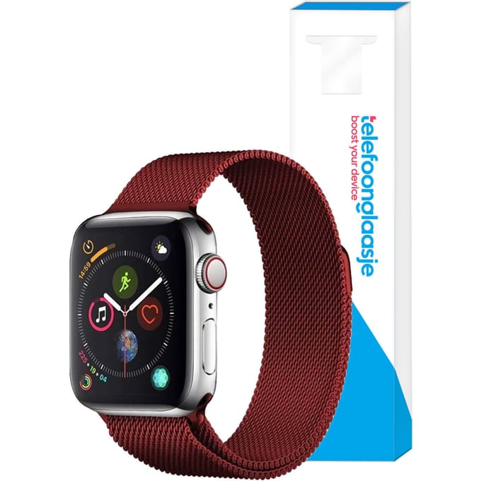 Milanese bandje Apple Watch 1/2/3/4/5/6/SE ? 42/44mm - Rood