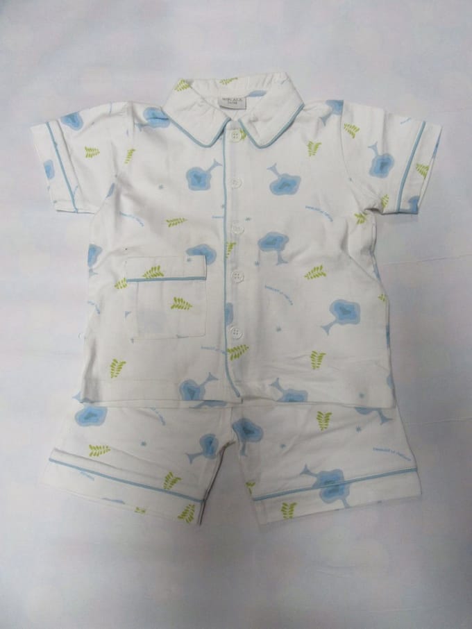 Wiplala - Pyjama zomer - Unie - wit - volleig open - 4 jaar 104