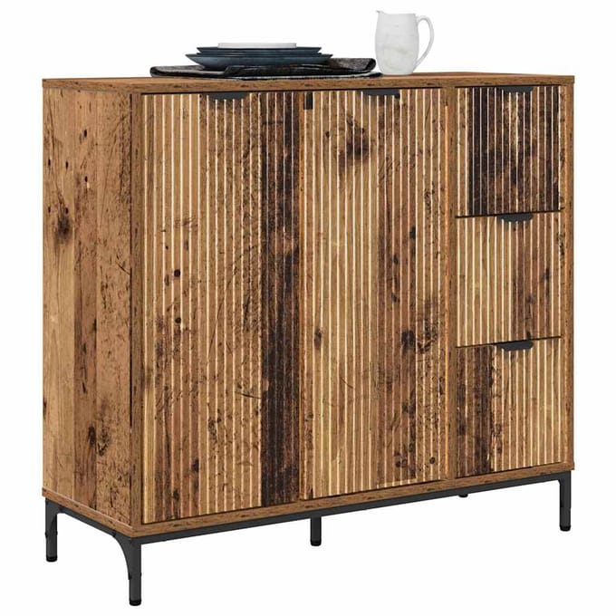 vidaXL - Dressoir - Oudhout - 89,5 - x - 33 - x - 82 - cm - Bewerkt - hout