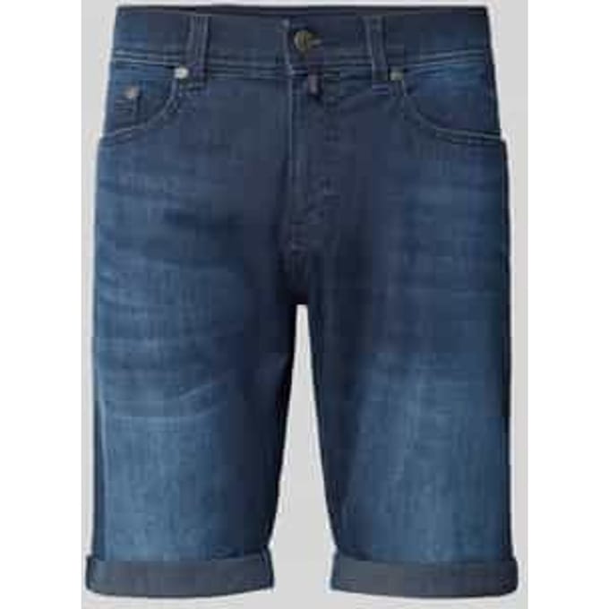 regular fit korte jeans met labeldetail