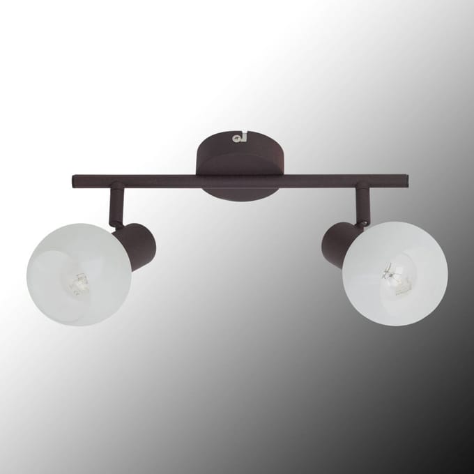 Brilliant Plafondlamp Gabon in bruin en wit, 2-l.