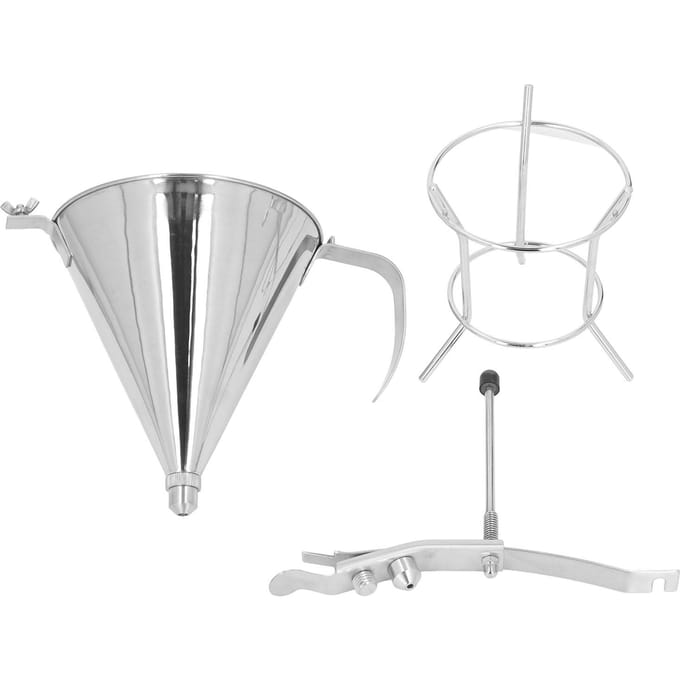 Entonnoir à Confiserie avec Support en Acier Inoxydable Entonnoir de Cuisson Outil de Décoration de Gâteau pour la Maison L white