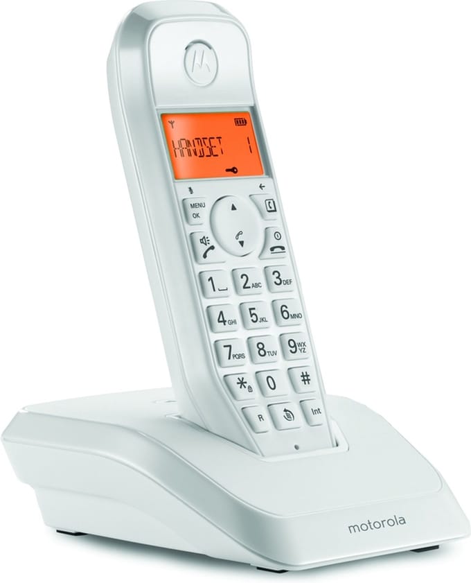 Draadloze telefoon - glanzend en matwit - 1 handset - 1201