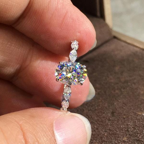 Bague Diamant Simple Tendance Bague Zircon Ronde No. 10