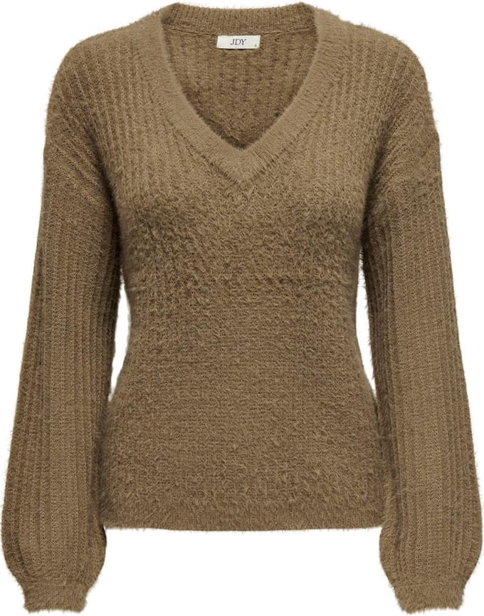 Jacqueline de Yong Trui Jdyjola Structure L/s V-neck Pull K 15328348 Malt Ball Dames Maat - S