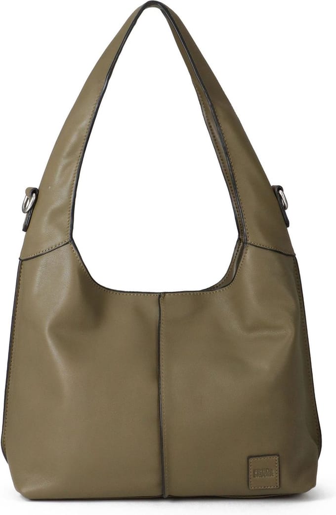 FREDsBRUDER Leren Schoudertas FB Mini Hobo Bag Olive Green Olijfgroen