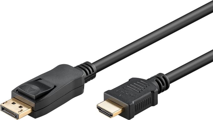 Goobay DisplayPort naar HDMI kabel, 4K/60 Hz, 18 Gbit/s, 2 m, zwart